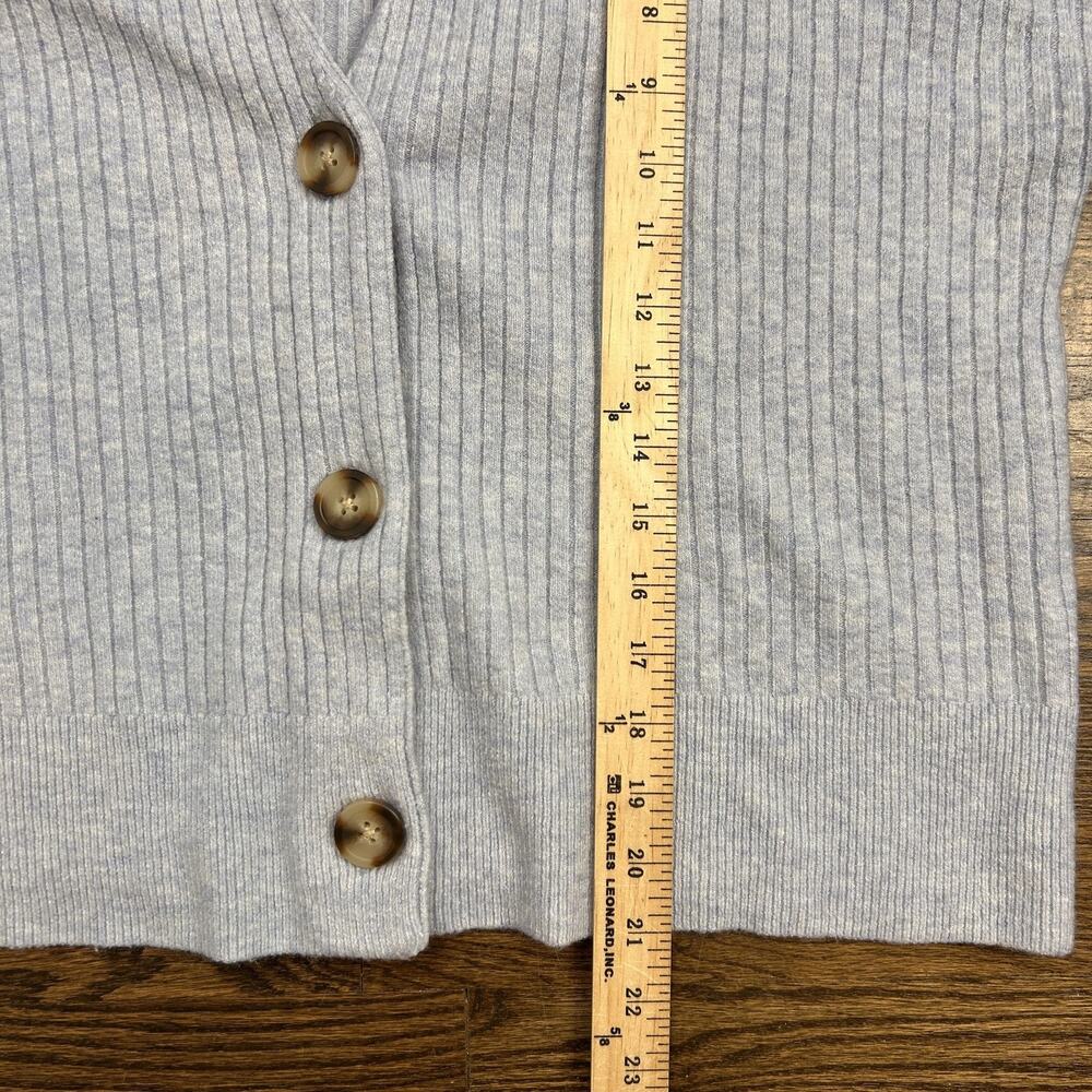 Madewell Light Heather Gray Ribbed Button Cardigan - Picture 6 of 8